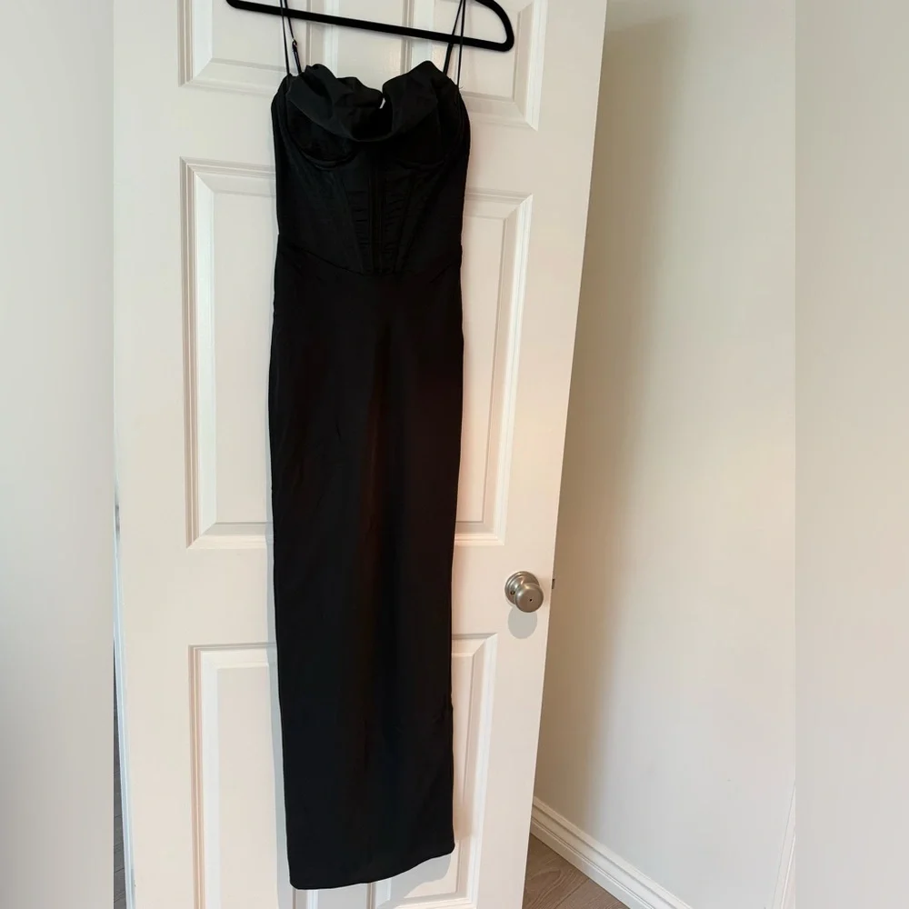 HOUSE OF CB 'Charmaine' Black Corset Maxi Dress/Size Small Cup A-C NWOT - Picture 2 of 7